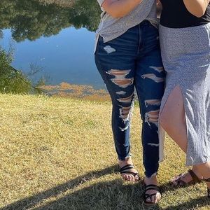 AE Distressed Curvy Super High-Rise Jeggings